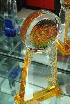 水晶琉璃奖牌/水晶工艺品/可刻字logo/可来图来样定做